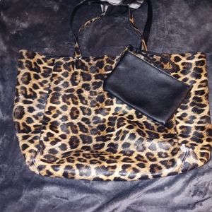 Leopard print tote